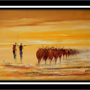 Masai Shepherds with Cattle